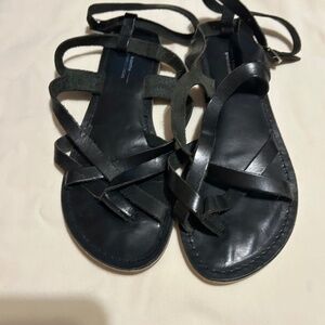 Sacha London Genuine Leather Black Sandals